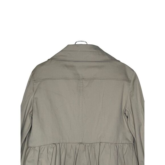 Valentino Womens Jacket Full Zip Peplum Shawl Collar Long Sleeve Buttons Beige 4 - Picture 10 of 10